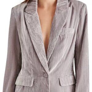 Steve Madden  Imann Blazer Champagne Silver Crushed Velvet